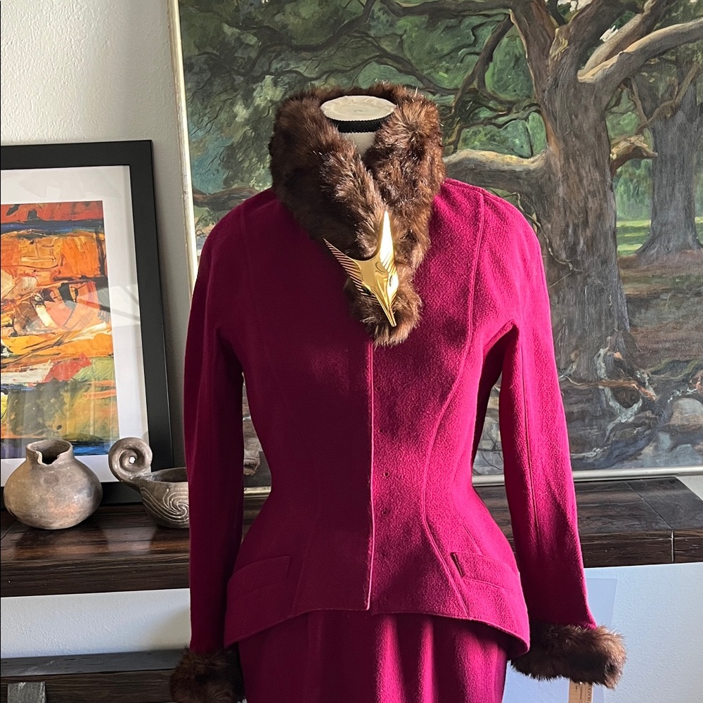 Thierry Meugler Collector’s Dream Vintage  Elegant Magenta Suit